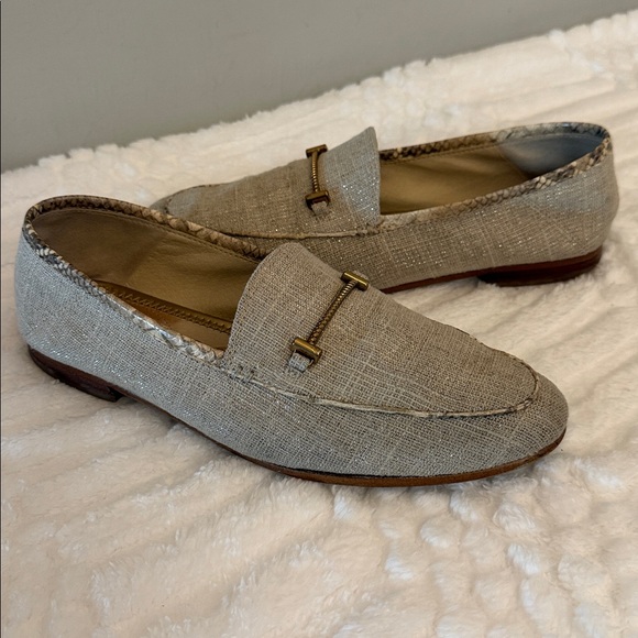 Sam Edelman Shoes - SAM EDELMAN Lior Bit Loafer Women’s Flats Size 7.5 Tan Linen Metallic